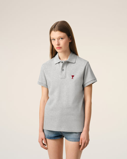 Grey Cotton Ami de Coeur Polo Shirt - 9 - Ami Paris