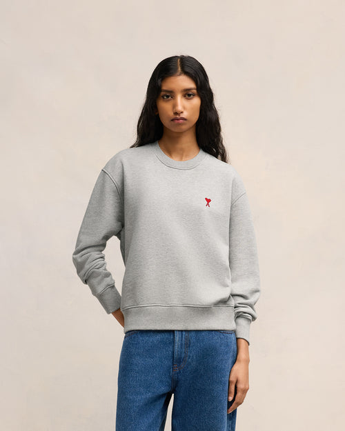 							Grey Cotton Ami de Coeur Sweatshirt - 3						 - Ami Paris