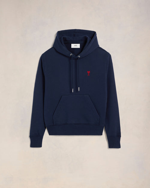 Navy Cotton Ami de Coeur Hoodie - 2 - Ami Paris