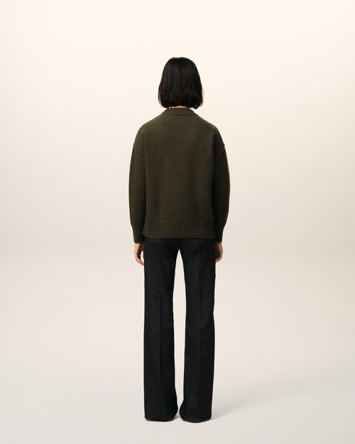 Khaki Wool Ami De Coeur Sweater - 11 - Ami Paris