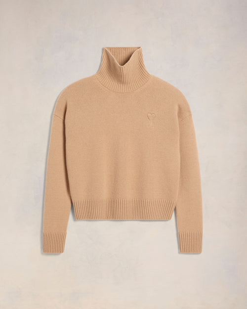 Embossed Ami de Coeur Funnel Neck Sweater - 4 - Ami Paris