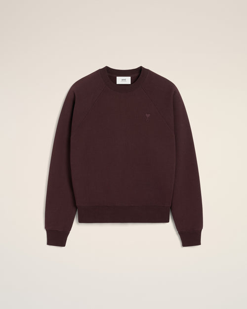 Burgundy Cotton Tonal Ami de Coeur Sweatshirt - 8 - Ami Paris