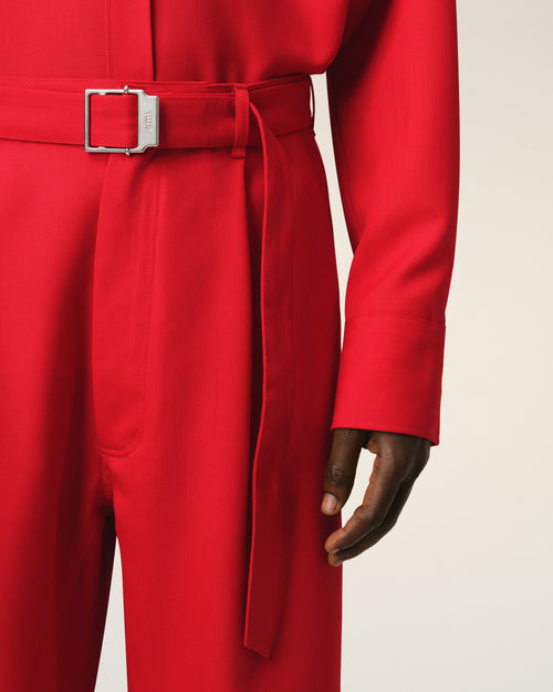 Red Wool Cargo Trousers - 5 - Ami Paris