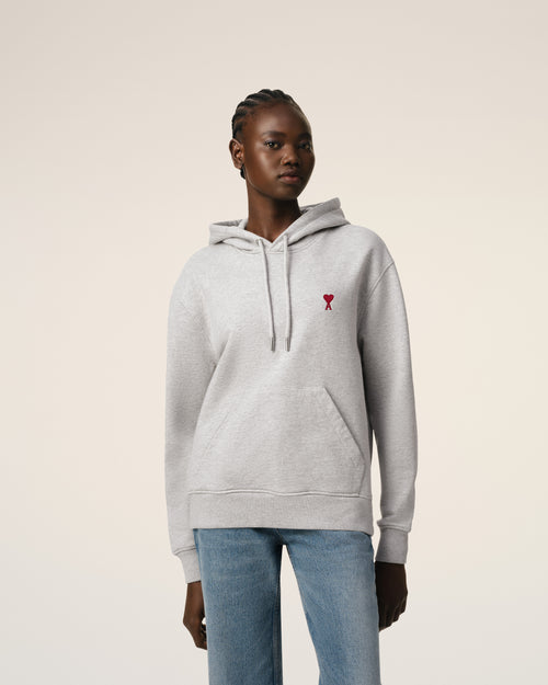 Grey Cotton Ami de Coeur Hoodie - 9 - Ami Paris