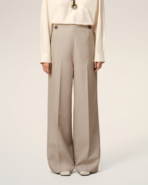 Beige New Wool Sailor Trousers - 3 - Ami Paris