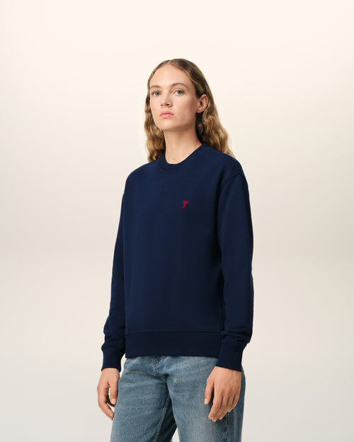 Navy Cotton Ami de Coeur Sweatshirt - 12 - Ami Paris