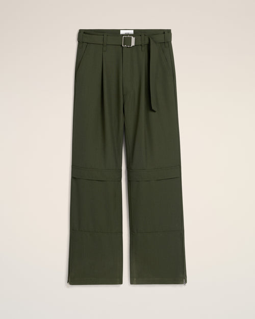 Green Wool Cargo Trousers - 1 - Ami Paris