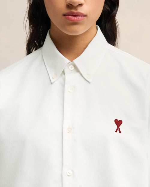 White Cotton Button-Down Ami de Coeur Shirt - 10 - Ami Paris