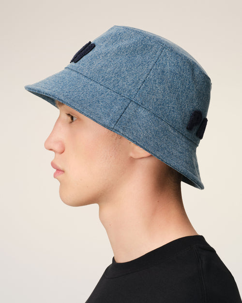 Blue Cotton Ami Paris Patch Bucket Hat - 5 - Ami Paris