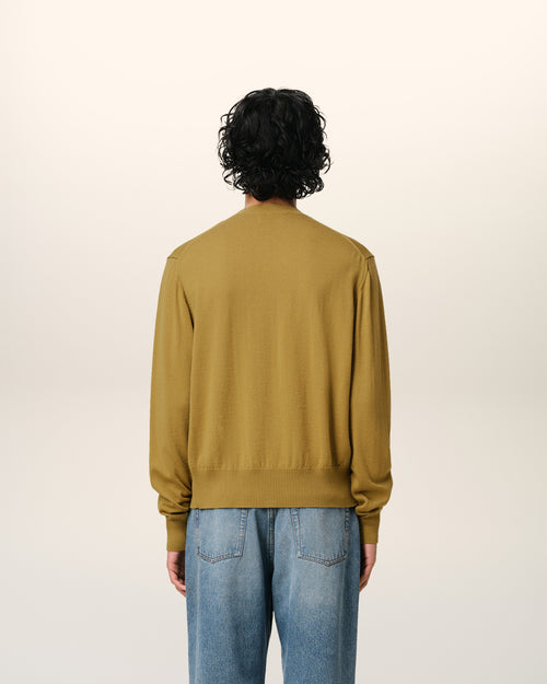 Mustard Wool Ami de Coeur Crew Neck Sweater - 5 - Ami Paris