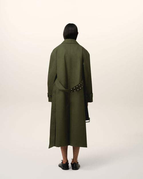 Green Cotton Belted Mac - 5 - Ami Paris