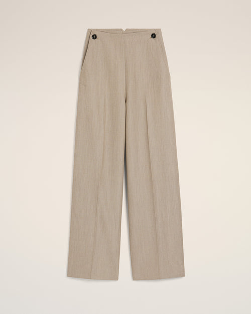 								Beige New Wool Sailor Trousers - 3							 - Ami Paris