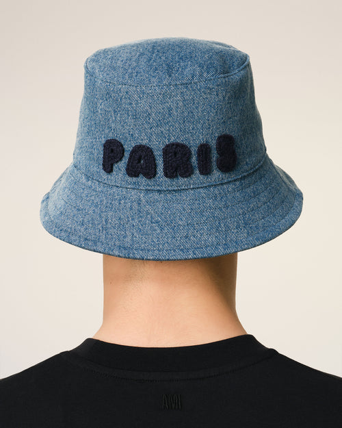 Blue Cotton Ami Paris Patch Bucket Hat - 6 - Ami Paris