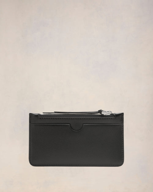 Black Leather Zipped Card Holder - 2 - Ami Paris