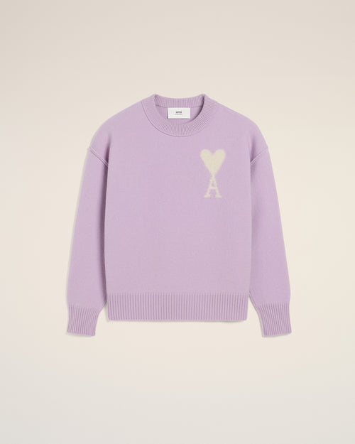 Purple Wool Ami de Coeur Sweater - 1 - Ami Paris