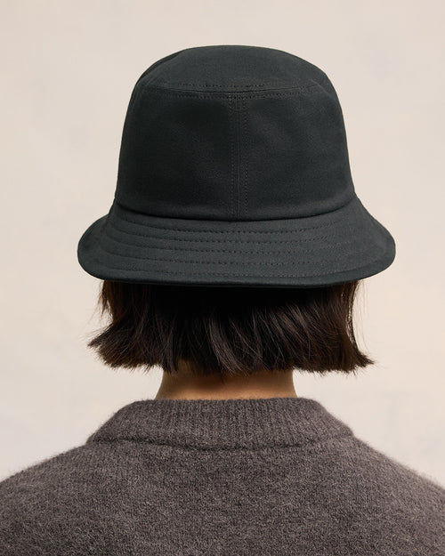 Black Cotton Ami de Coeur Embroidery Bucket Hat - 12 - Ami Paris