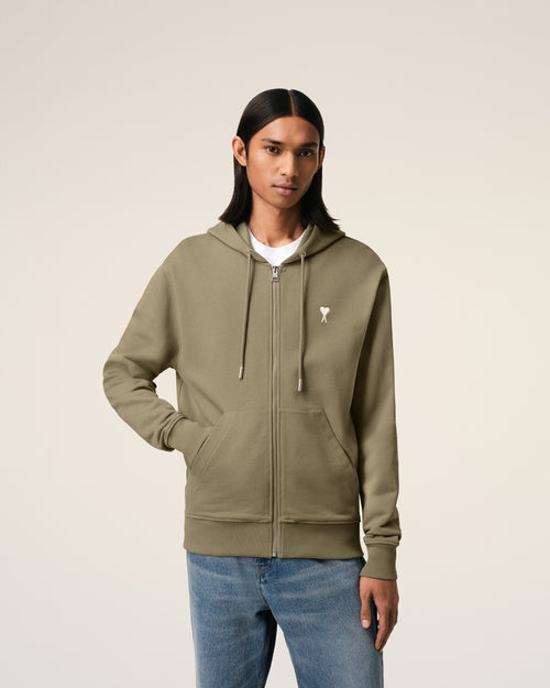 Green Cotton Ami de Coeur Hoodie - 3 - Ami Paris