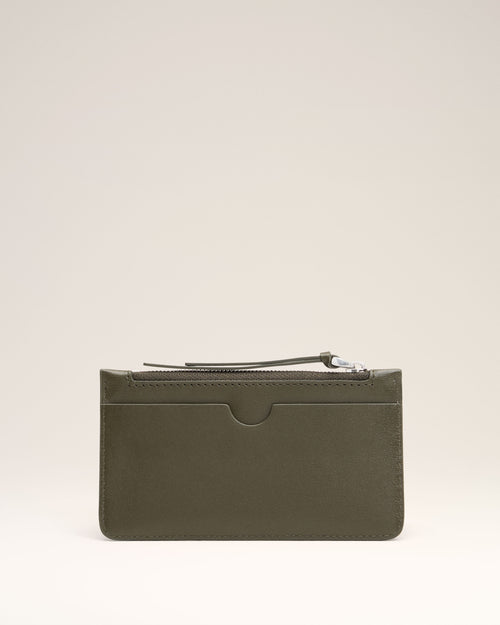 Green Leather Zipped Card Holder - 4 - Ami Paris