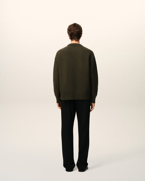 Khaki Wool Ami De Coeur Sweater - 5 - Ami Paris