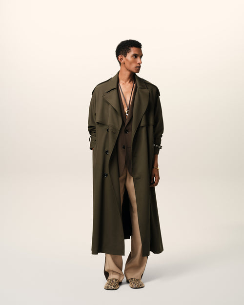 Green Wool Trench Coat - 2 - Ami Paris