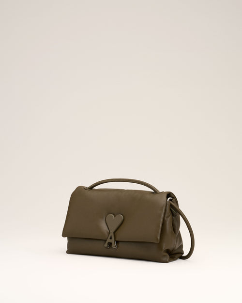 Khaki Leather Voulez-Vous Bag - 1 - Ami Paris