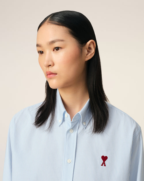 Blue Cotton Button-Down Ami de Coeur Shirt - 10 - Ami Paris