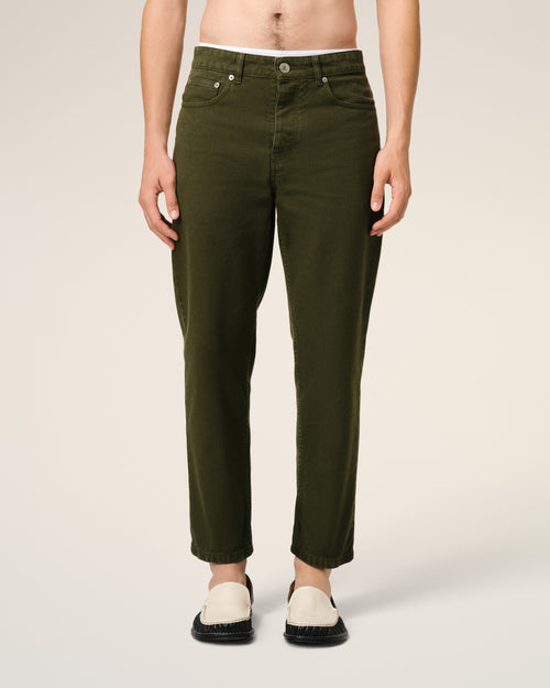 Green Cotton Tapered Fit Jeans - 3 - Ami Paris