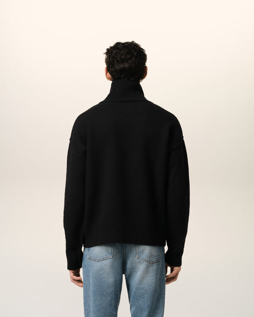 Black Wool Ami de Coeur Sweater - 5 - Ami Paris