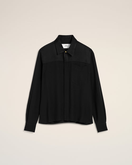 Black Contrasted Top Long Sleeve Shirt - 4 - Ami Paris