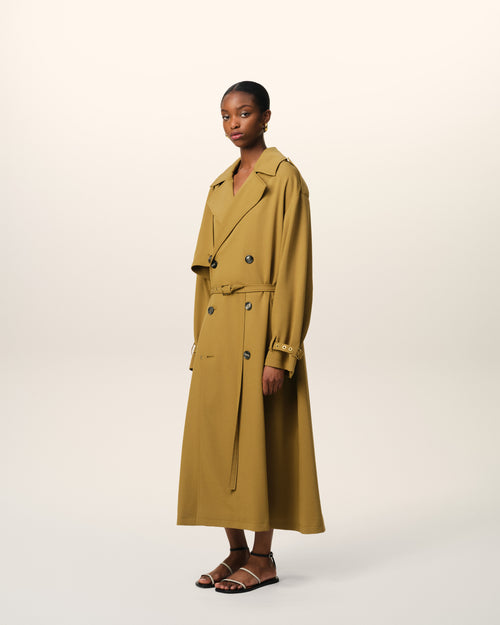 Mustard Wool Trench Coat - 6 - Ami Paris