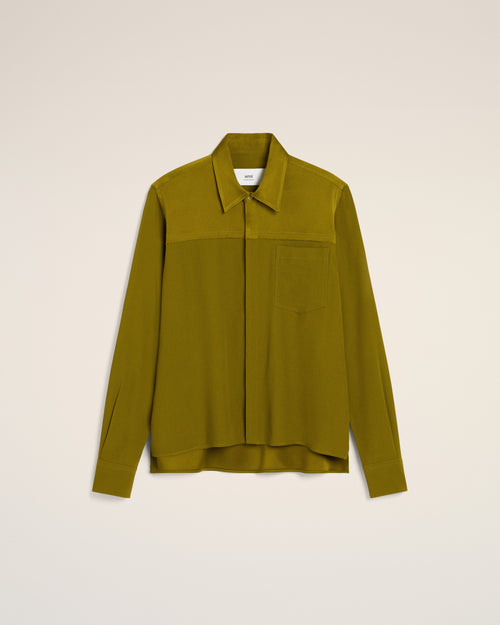 Khaki Contrasted Top Long Sleeve Shirt - 4 - Ami Paris