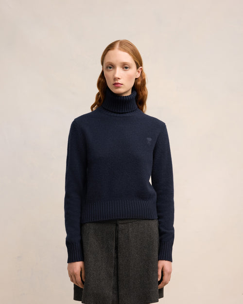 Cashmere Ami de Coeur Turtle Neck Sweater - 3 - Ami Paris