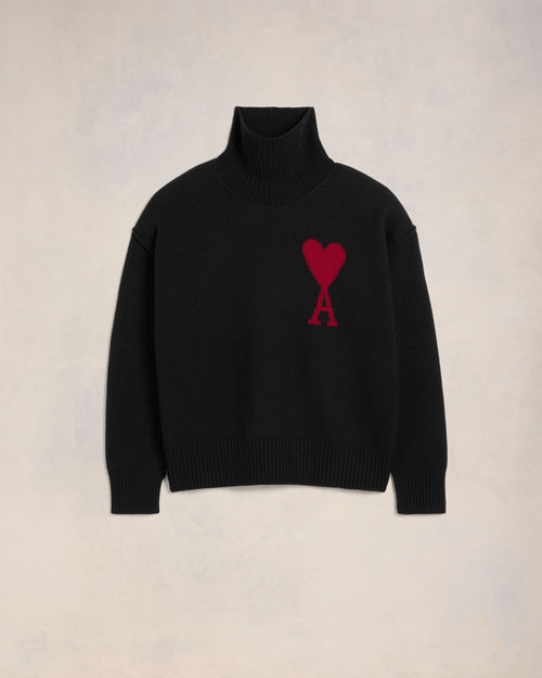 Black Wool Ami de Coeur Sweater - 4 - Ami Paris