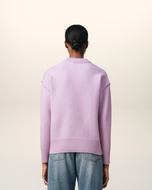 Purple Wool Ami de Coeur Sweater - 11 - Ami Paris