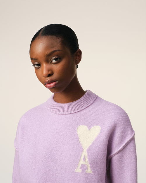 Purple Wool Ami de Coeur Sweater - 10 - Ami Paris