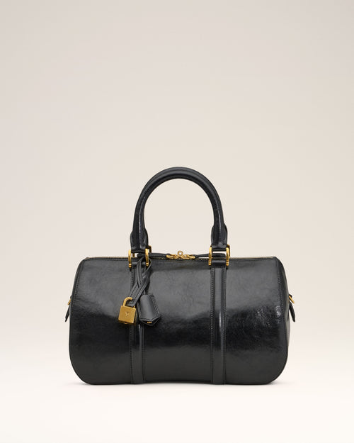 Black Leather Boston Bag - 1 - Ami Paris