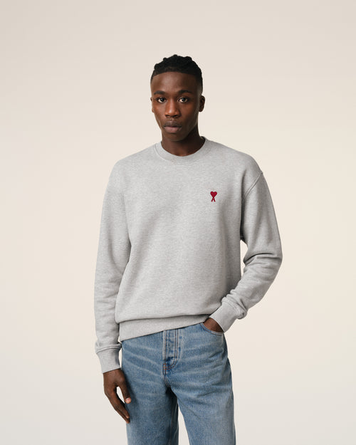 Grey Cotton Ami de Coeur Sweatshirt - 3 - Ami Paris