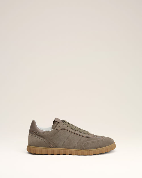 Beige Leather Low Top Step Sneakers - 1 - Ami Paris