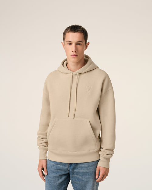 Beige Cotton Ami de Coeur Hoodie - 3 - Ami Paris