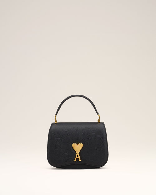 Black Leather Top Handle Paris Paris Bag - BLACK - Ami Paris