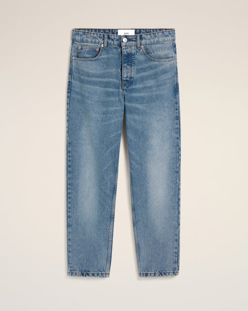 Blue Cotton Tapered Fit Jeans - 2 - Ami Paris