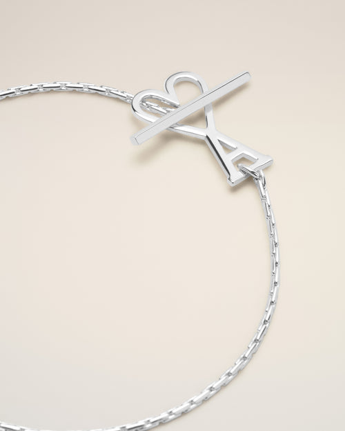 Silver Brass Ami de Coeur Chain Bracelet - 3 - Ami Paris