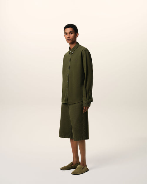 Green Cotton Button-Down Ami de Coeur Shirt - 6 - Ami Paris