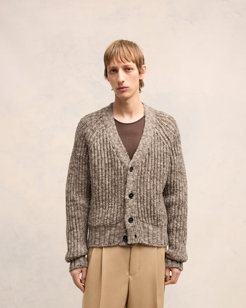 Ribbed Cardigan - 3 - Ami Paris