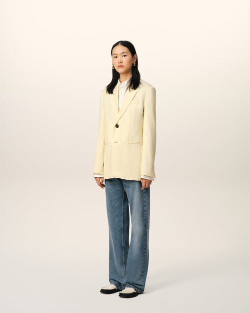 Yellow Wool Semi-Lined Jacket - 5 - Ami Paris