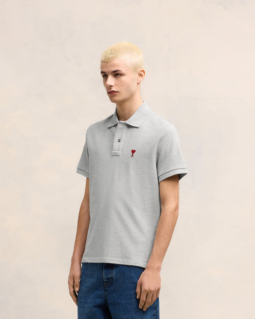 Grey Cotton Ami de Coeur Polo Shirt - 6 - Ami Paris