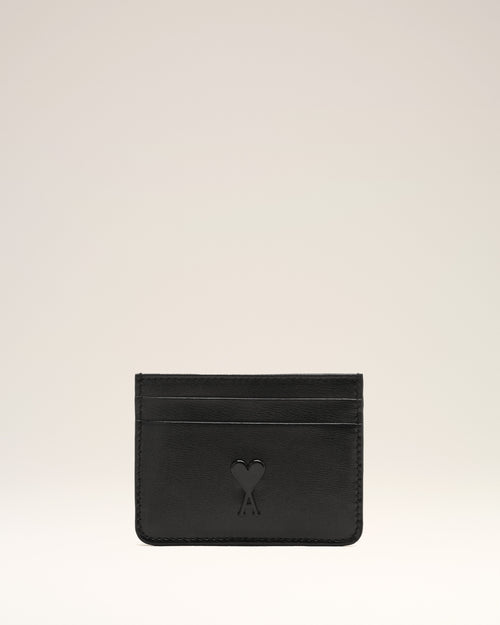 							Black Leather Ami de Coeur Card Holder - 3						 - Ami Paris