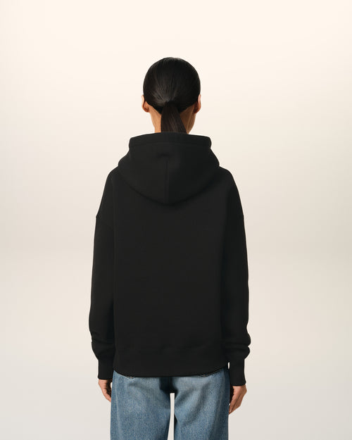 Black Cotton Ami de Coeur Hoodie - 11 - Ami Paris