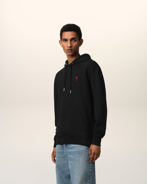 Black Cotton Ami de Coeur Hoodie - 6 - Ami Paris