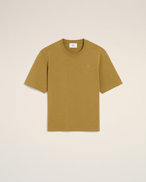 Mustard Cotton Tonal Ami de Coeur T-Shirt - EGGPLANT - Ami Paris